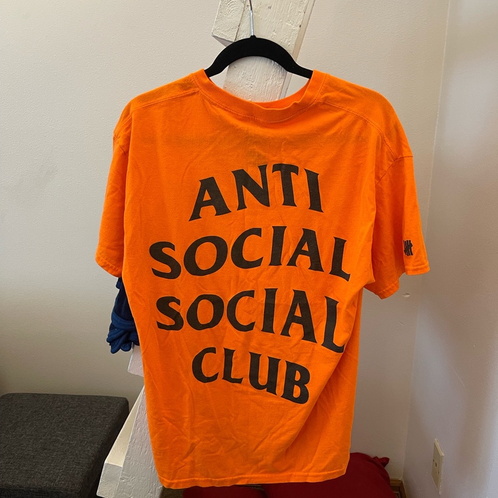 Anti social social club orange short sleeve tshirt